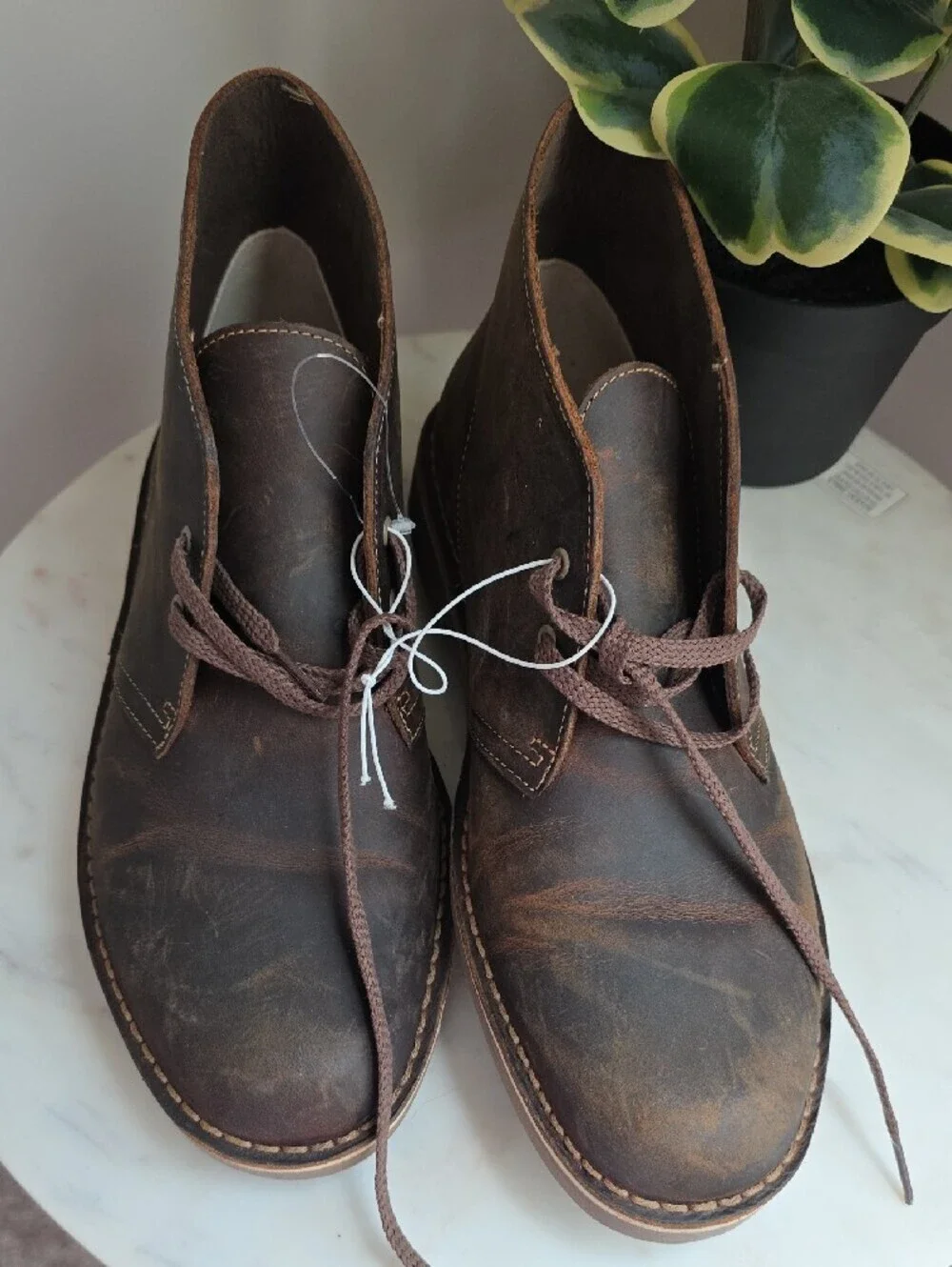 Clarks Brown Leather Chukka Boots — Lace-Up Casual Style